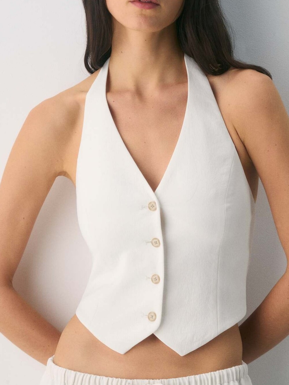 WILFRED Vito Vest Crepette Light Birch Contemporary Coastal Size 00 Aritzia